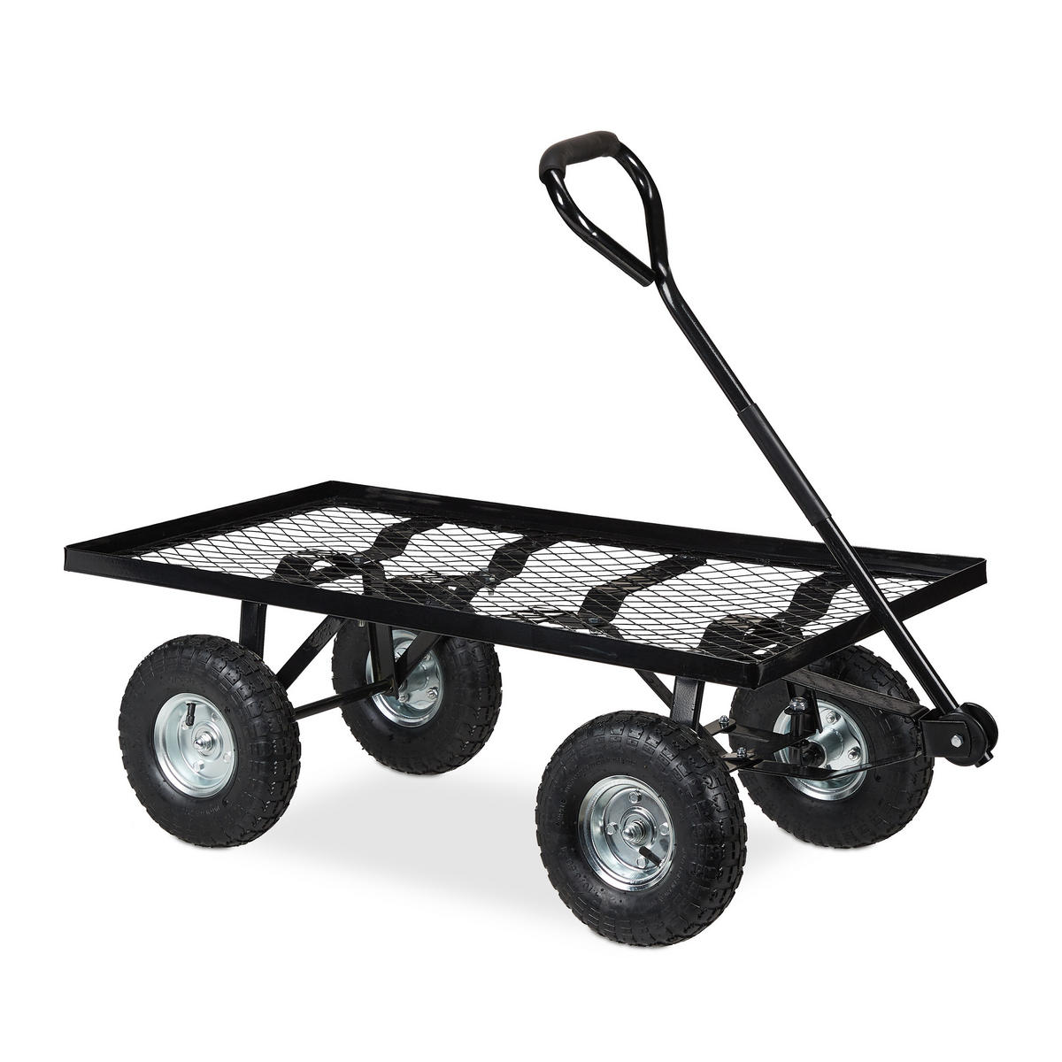 HANDWAGEN - Schwarz, Kunststoff/Metall (51/34.5/96cm) - Relaxdays