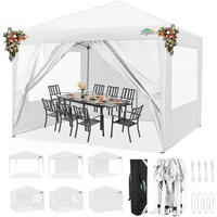 FALTPAVILLON 3x3 m Weiß mit 4 Seitenwänden - Weiß, Textil (300/275/300cm)
