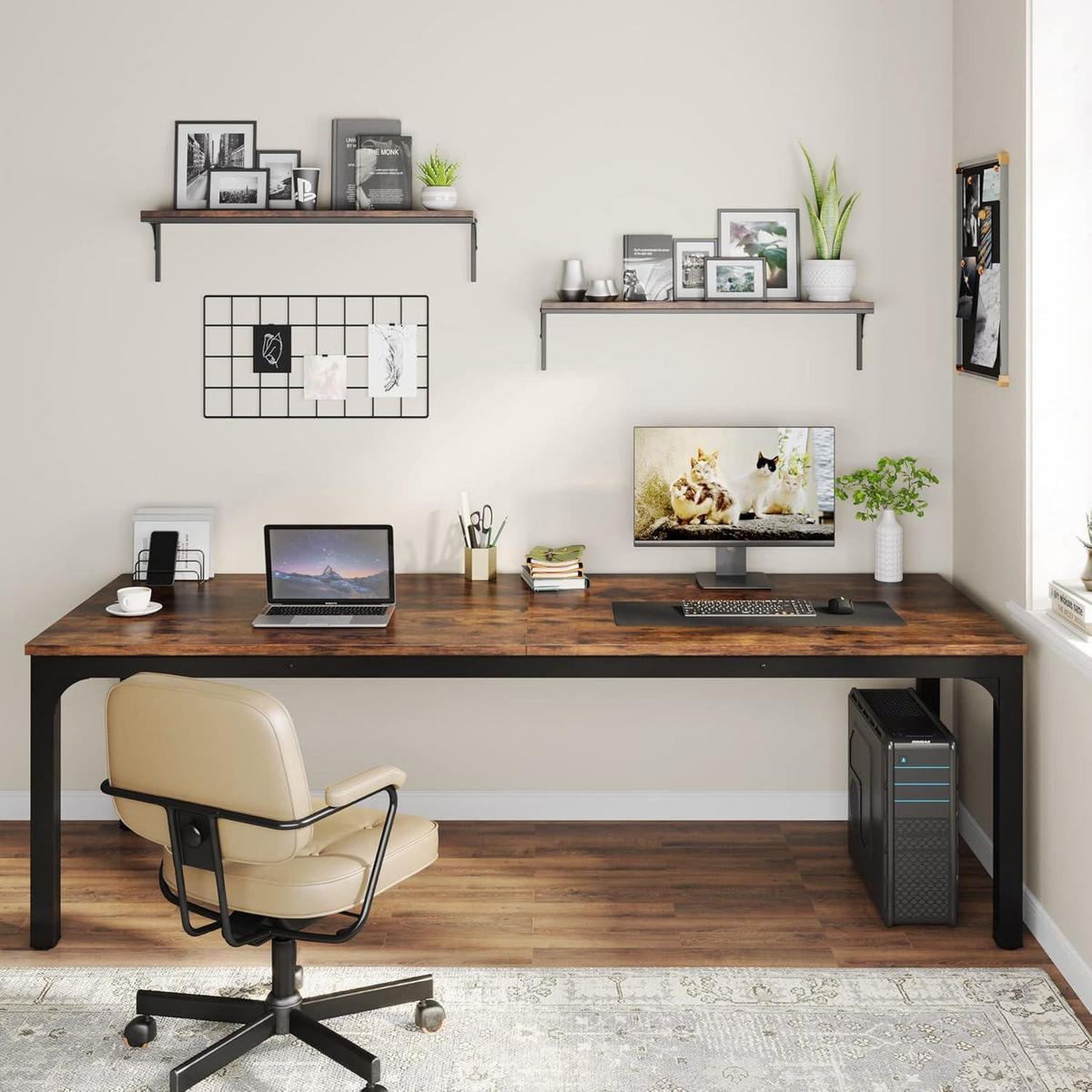 COMPUTERTISCH 200 x 70 x 75 cm Rustikales Braun - Braun, Holzwerkstoff (70/200/75cm)