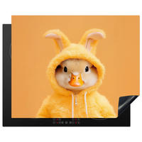 HERDABDECKPLATTE Osterhase - Kostüm - Ente Herdabdeckung Induktionsfeld 65x52 cm - Gelb, Kunststoff (65/52/0.2cm) - MuchoWow