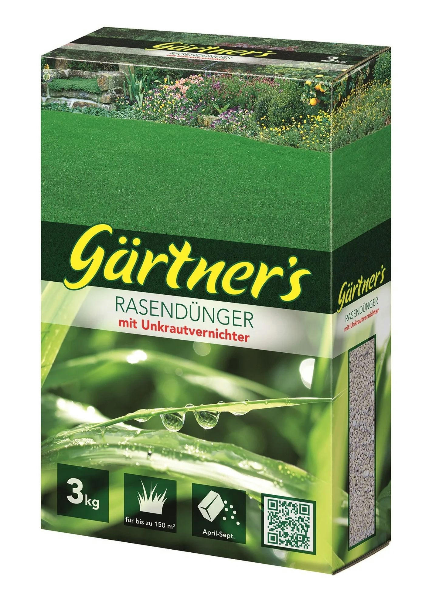 RASENDÜNGER mit Unkrautvernichter, 3 kg - Grün, Wellpappe (19.5/30.3/7.5cm) - Westfalia