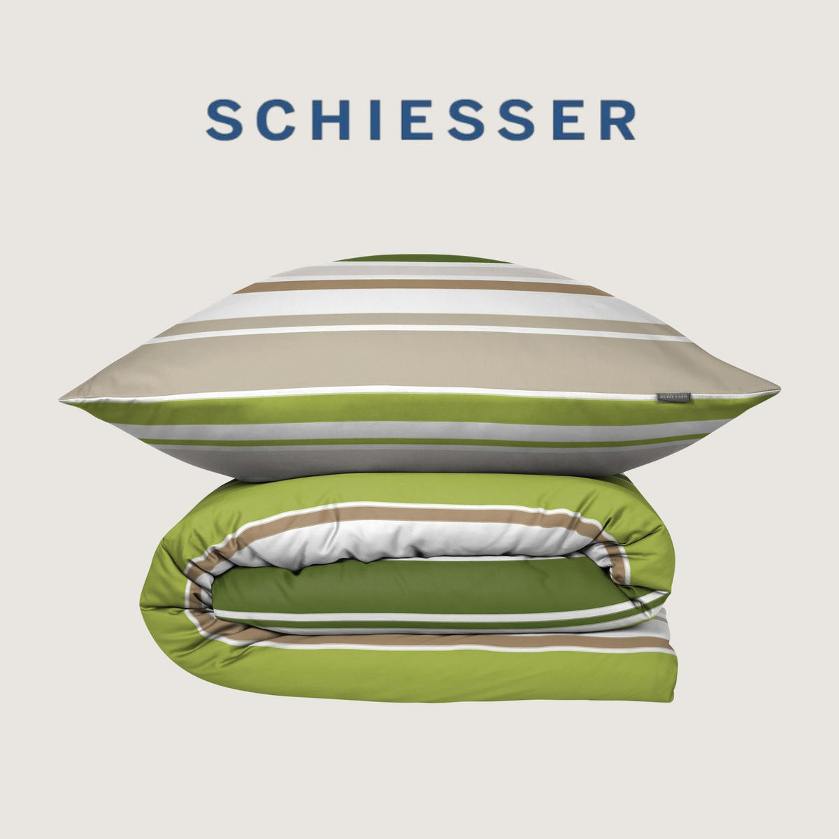 BETTWÄSCHESET Jade - Renforcé - 2-teilig - 155 x 220 cm - Grün - Grün, Textil (155/220cm) - SCHIESSER