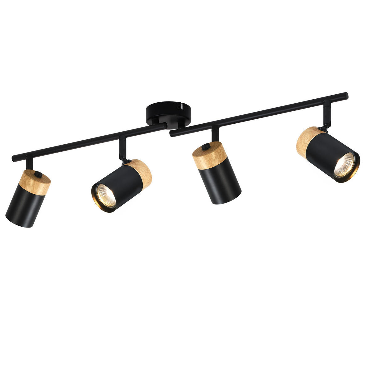 DECKENLEUCHTE Doris 4-flammig 62/9/19 cm - Schwarz, Metall (62/9/19cm) - Nettlife