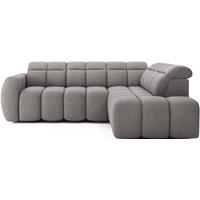 ECKSOFA mit elektrischem Sitzvorschub, Bettkasten und verstellbare Kopflehnen - Dunkelgrau, Naturmaterialien/Textil (208/258cm) - Eltap