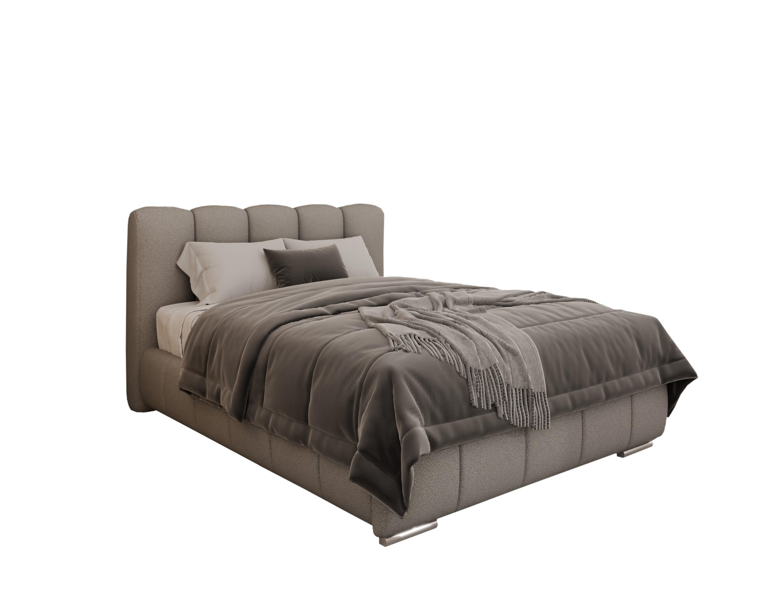 POLSTERBETT Zaira 140x200cm – Elegantes Polsterbett für modernen Wohnstil , ohne matratze, hellgrau - Hellgrau, Holz (120/200cm) - Homesy