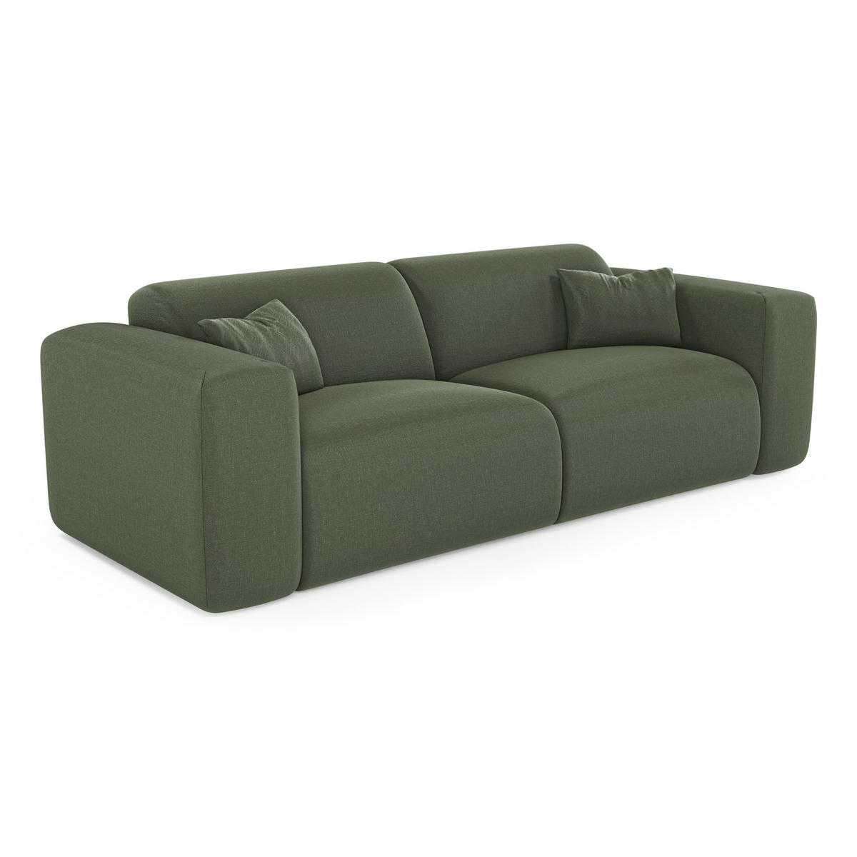SCHLAFSOFA GERADE Rastergewebe Olivgrün 234cm - Olivgrün, Textil (234/73/95cm) - Sia Home
