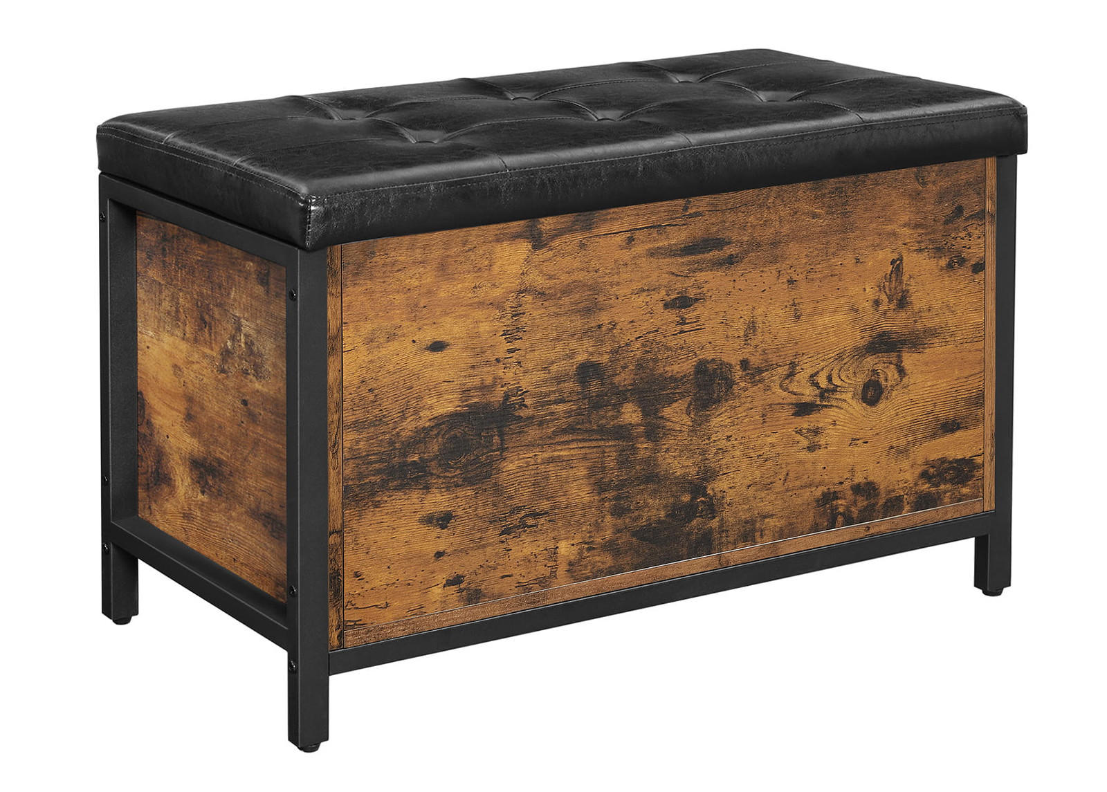 AUFBEWAHRUNGSBOX mit deckel, braun/schwarz - Braun, Holzwerkstoff (80/50/40cm)
