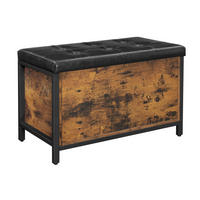 AUFBEWAHRUNGSBOX mit deckel, braun/schwarz - Braun, Holzwerkstoff (80/50/40cm)
