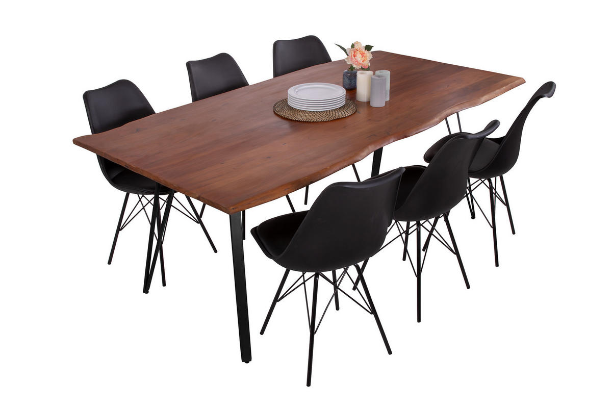 ESSTISCH CELIA - Schwarz/Braun, Holz/Metall (100/240/77cm) - SAM