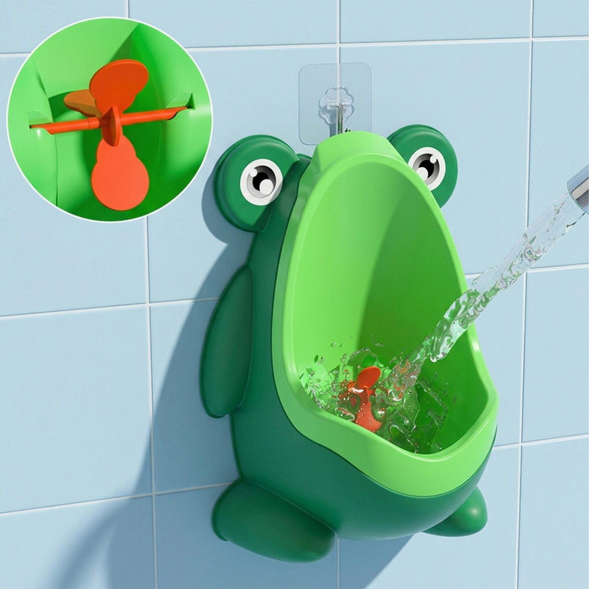 PISOÁR zelená svetlomodrá sivá 2-dielna-súprava montáž na stenu - viacfarebná, plast (15/22cm) - Relaxdays