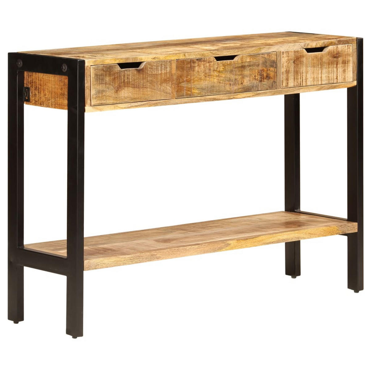 SIDEBOARD Mit 3 Schubladen 110/35/75 Cm Massivholz Mango - Braun, Holz (35/75/110cm) - vidaXL