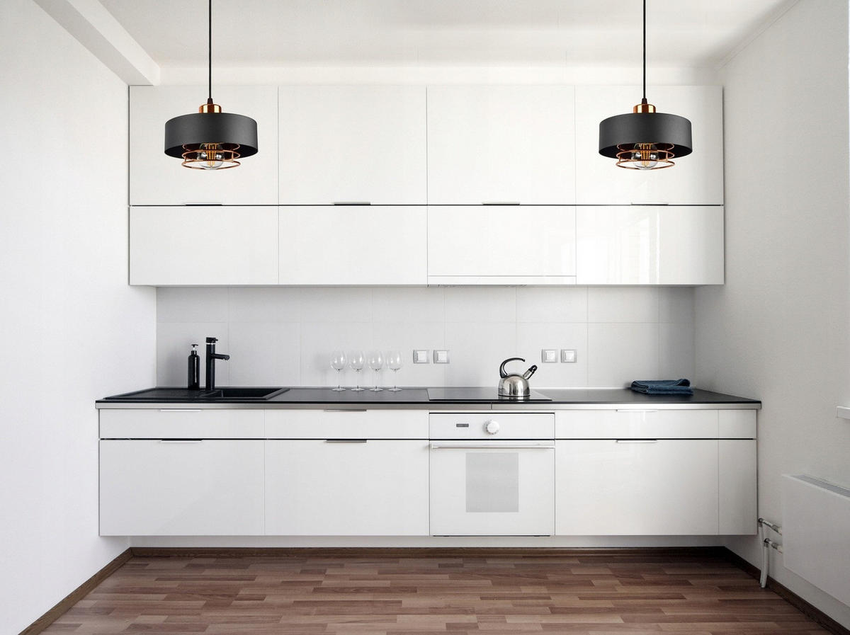 PENDELLEUCHTE EDISON - Goldfarben/Schwarz, Metall (20/20/70cm) - kiki design