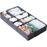 KLEIDERSCHRANK Organizer 8-teiliges Set Grau - Grau, Textil (28/12/42cm)