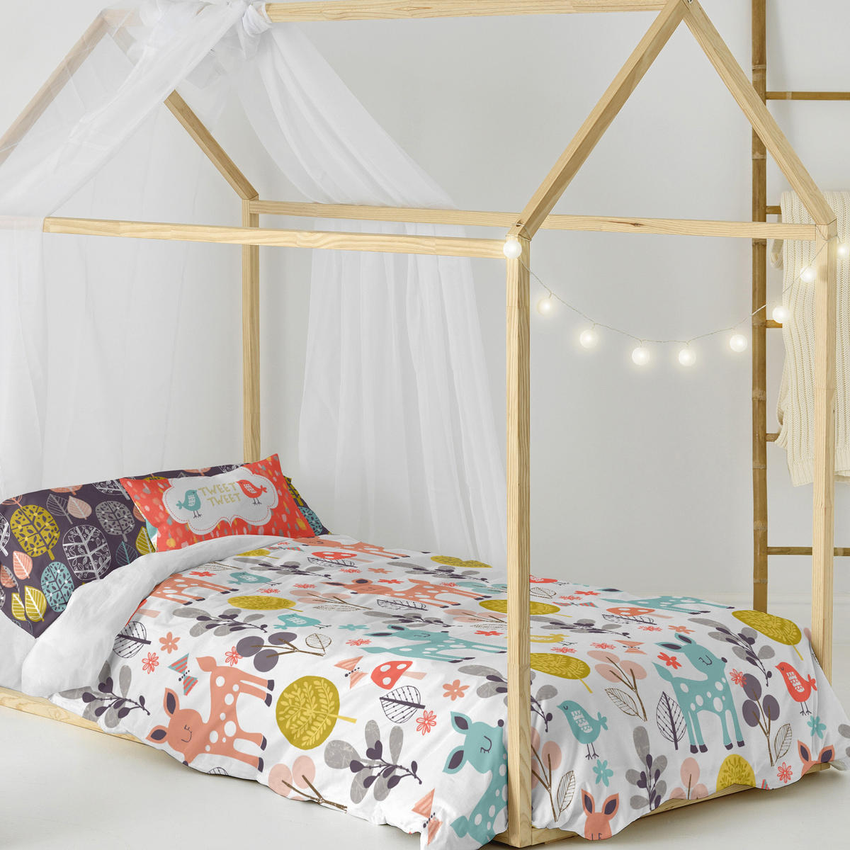 BETTBEZUG 2er-Set teiliges woodland 135/140x200 cm (standardgrösse) mehrfarbig - Multicolor, Textil (140/200cm) - Happy Friday
