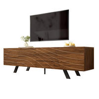 LOWBOARD 160/39/50,5 cm aus MDF mit Wellenfront und Kabelmanagement Walnussfarben - Walnussfarben, Holzwerkstoff (160/50.5/39cm) - Modenvie