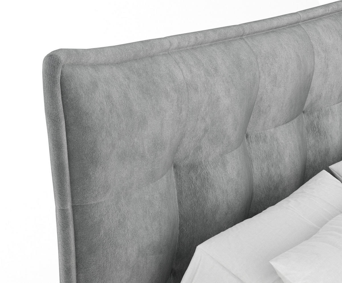 BOXSPRINGBETT Minori Grau 200/200 cm mit Latex-Topper - Silberfarben/Grau, Holz/Holzwerkstoff (200/200cm) - Maison de Reve