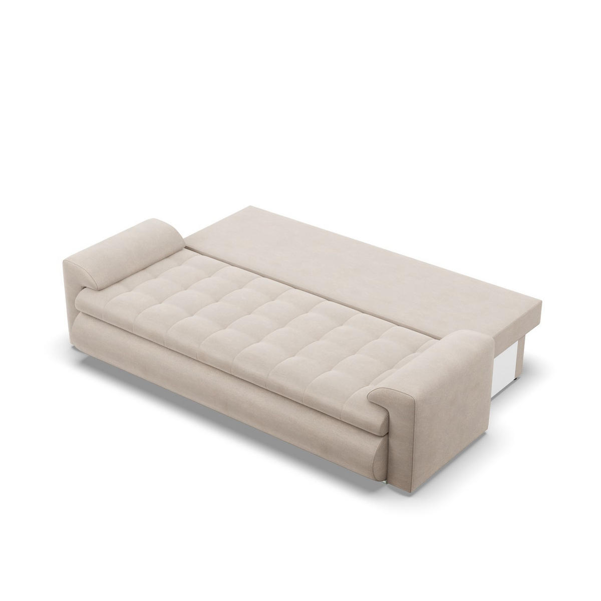SOFA 3-SITZER MIT SCHLAFFUNKTION FORESTA, Beige - Beige, Textil (222/92/96cm)
