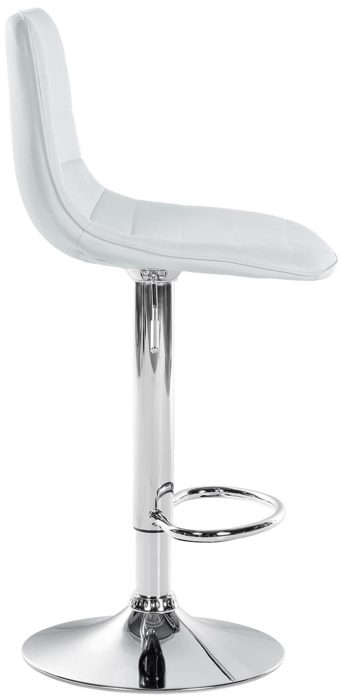 BARHOCKER 2er Set Lederlook weiß - Weiß, Textil/Metall (45/89/46cm) - CLP