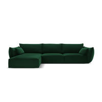ECKSOFA links Kaelle aus Samt flaschengrün 4 Sitzplätze - Dunkelgrün, Textil (171/308cm) - Micadoni