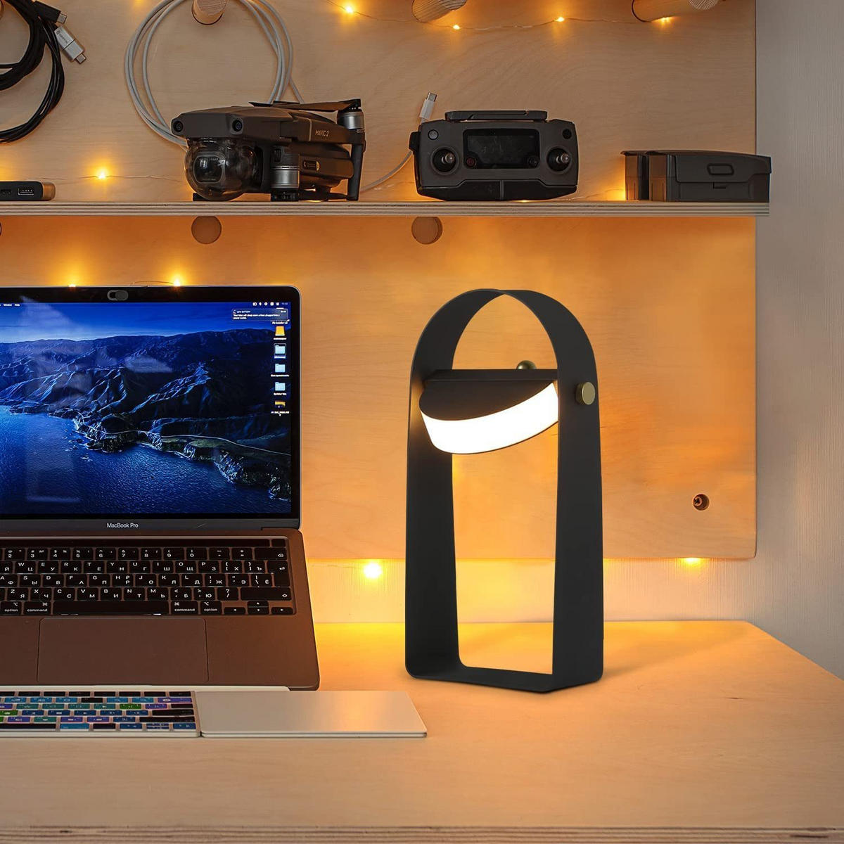 LED stolní lampa Abich 12,5/6/6,5 cm - černá, kov (12.5/6/6.5cm) - Nettlife