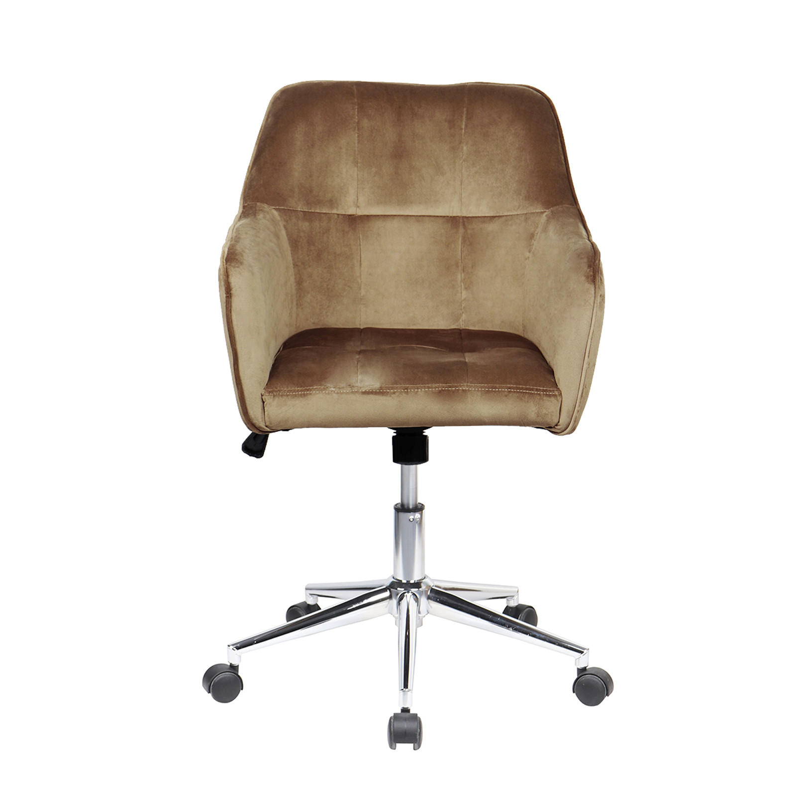 DREHSTUHL JAKE Samtbezug hellbraun - Hellbraun/Braun, Textil (61/95/57cm) - SVITA