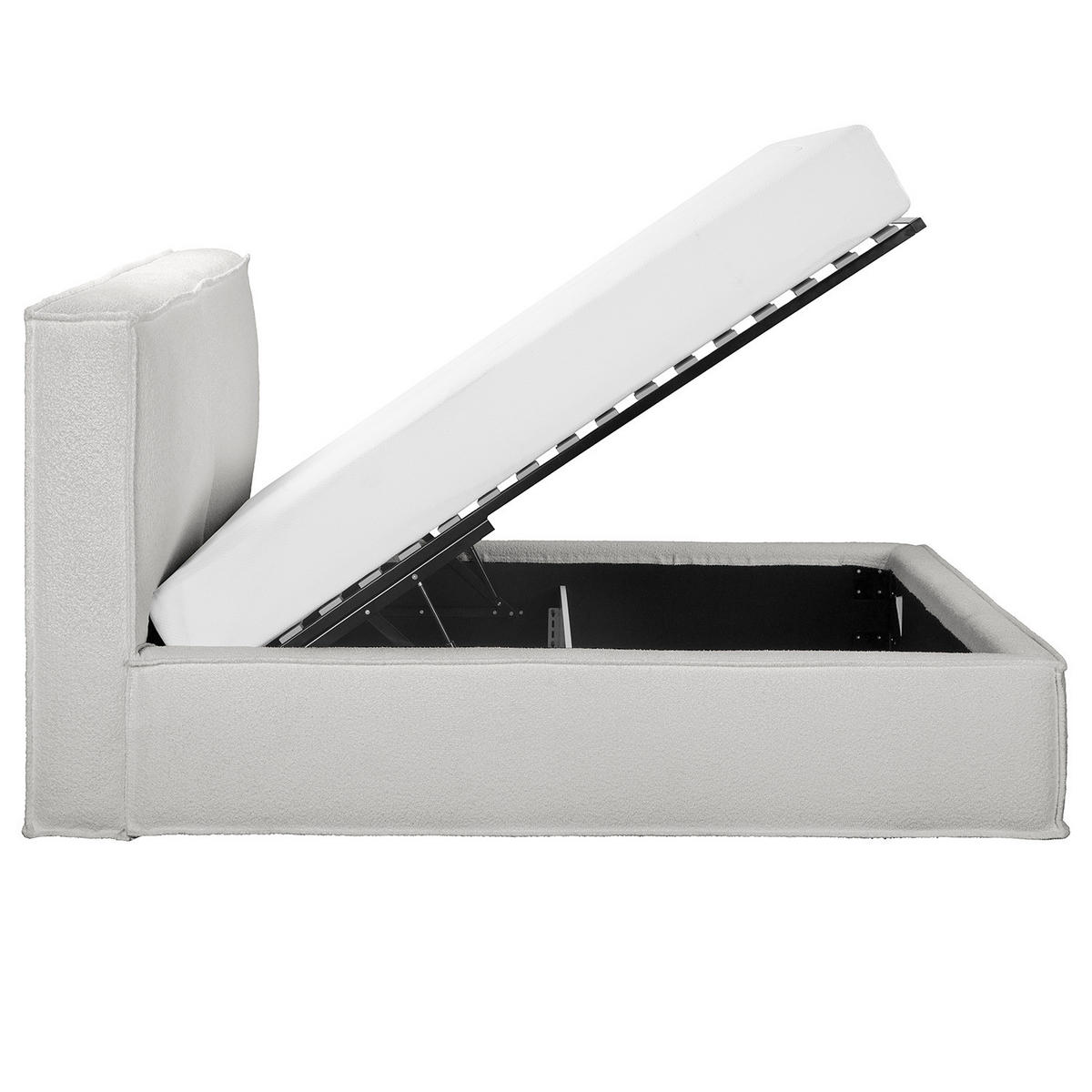 POLSTERBETT - Hellgrau, Textil (160/200cm) - home24