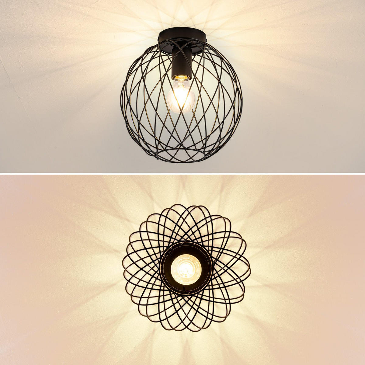 DECKENLEUCHTE Mancera 25/25/26.5 cm - Schwarz, Metall (25/25/26.5cm) - Nettlife