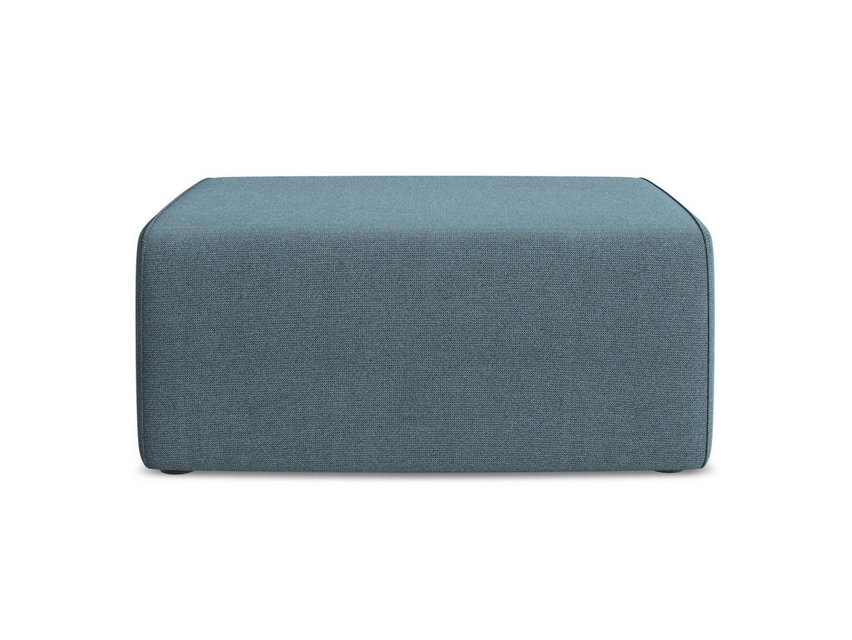 POUF Strukturstoff Stoff Blau - Blau/Schwarz, Kunststoff/Textil (90/80/60cm) - Makamii
