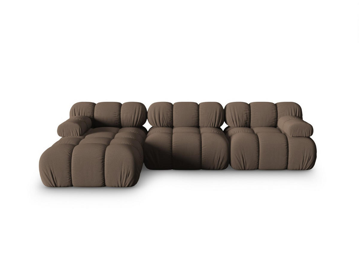 ECKSOFA modular links Bellis aus 3D-Stoff braun 4 Sitzplätze - Braun, Textil (155/282cm) - Micadoni