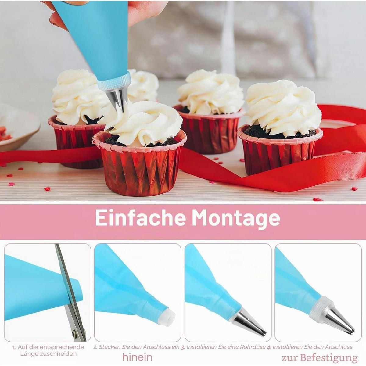 SPRITZBEUTEL Set 36-teilig mit Edelstahl-Tüllen - Multicolor, Metall (17.5/3/31cm)