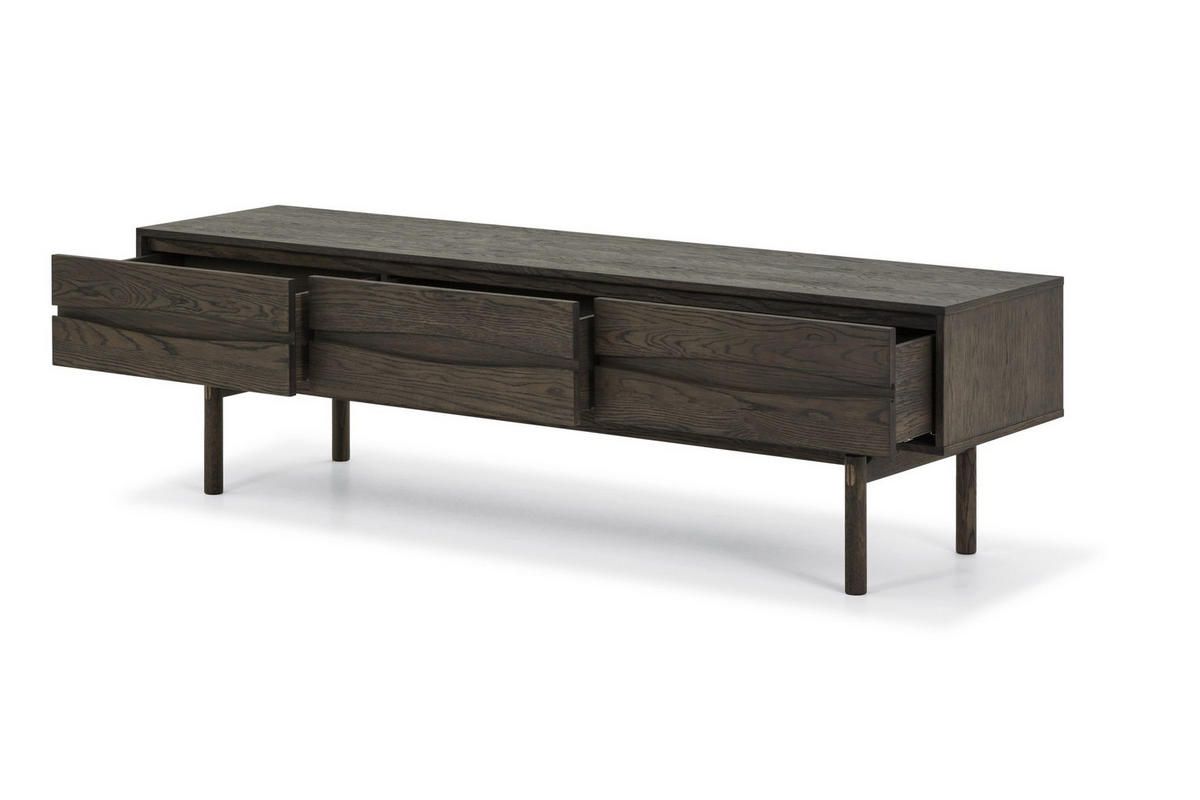 TV-MÖBEL Celeste, Braune Massiveiche - Braun, Holz (45/53/186cm) - WOODEK