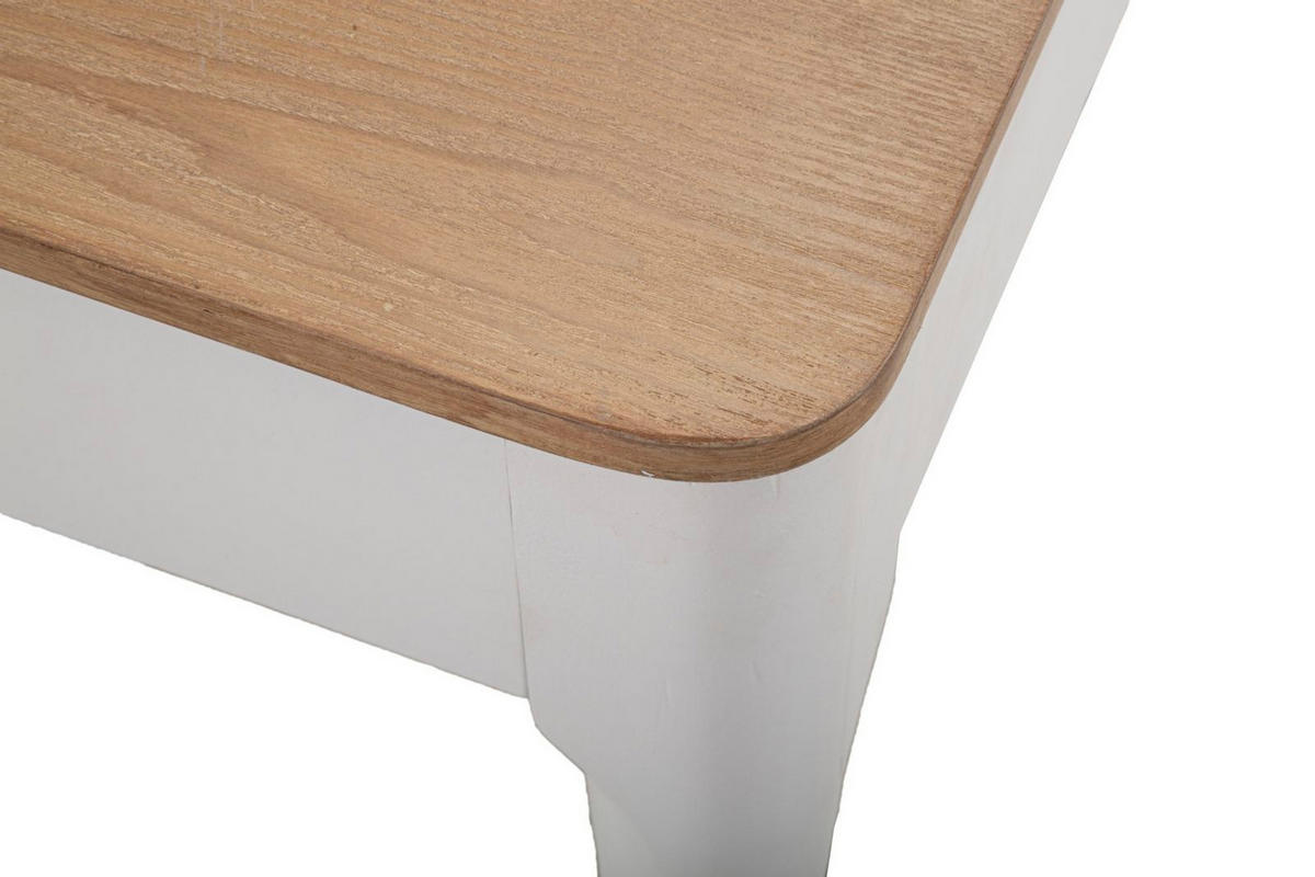 ESSTISCH Matera, weiß und braun, Eschenholz, Kiefernholz, MDF und Eisen, 180 x 90 x 80 cm - Weiß/Braun, Holz/Holzwerkstoff (90/180/80cm) - Mauro Ferretti