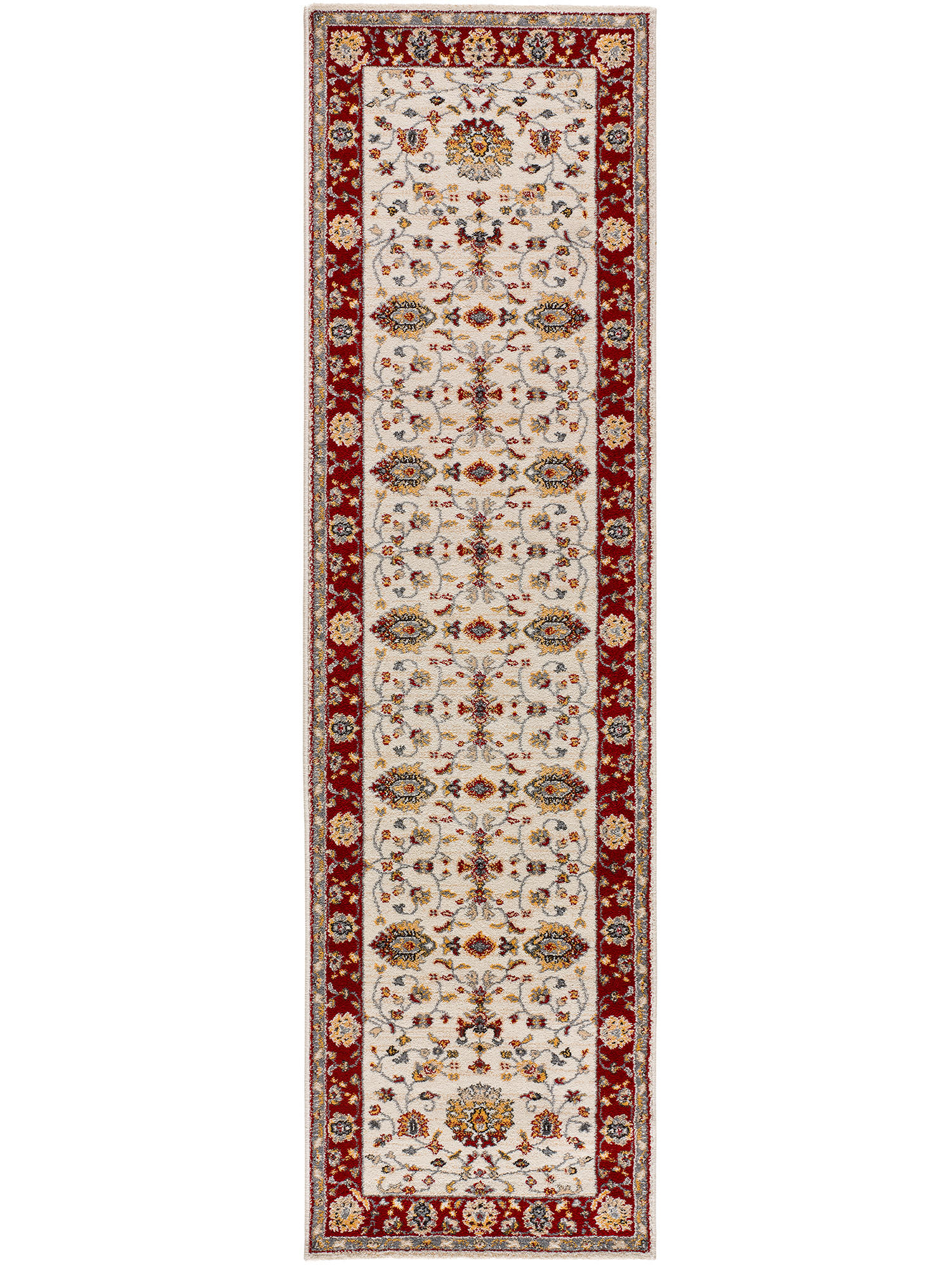 VINTAGE-TEPPICHE Creme Classic 67/250 cm - Rot/Creme, Naturmaterialien/Textil (67/250cm) - Atticgo