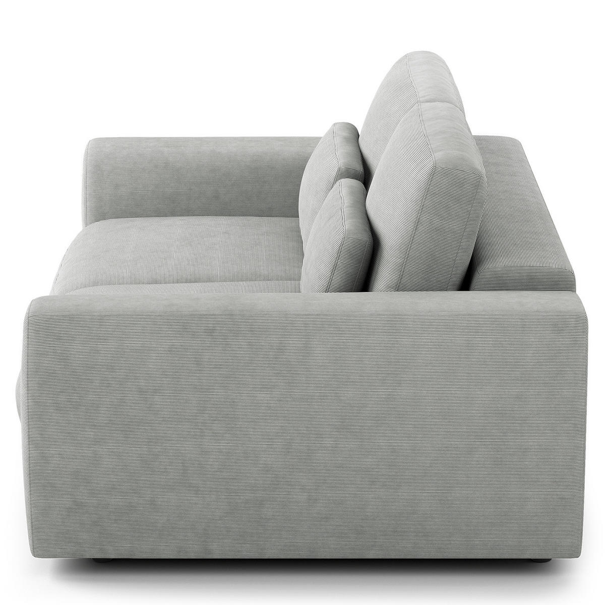 2-SITZER SOFA - Schwarz/Grau, Kunststoff/Textil (182/80/117cm) - home24