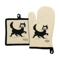 OFENHANDSCHUH UND TOPFLAPPEN Dubout Chat Balade beige 18 x 28 cm - Beige, Textil (18/28cm) - Winkler