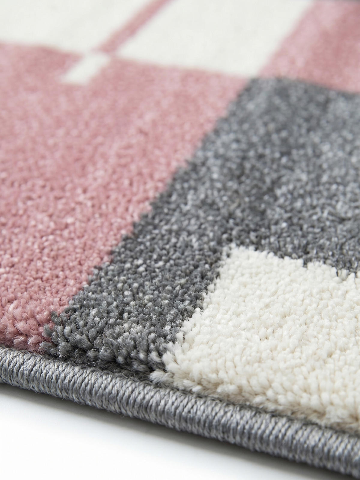 KURZFLORTEPPICH LATEMAR, kariert, Rosa, 80 x 300 cm - Rosa, Textil (80/300cm) - KADIMA DESIGN