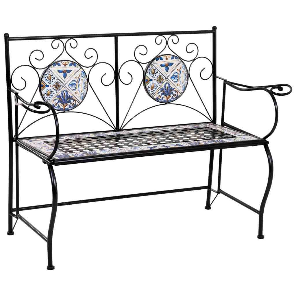 BANK, schwarz, 110x50x88cm - Schwarz, Metall (110/88/50cm) - Wanderlust