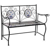 BANK, schwarz, 110x50x88cm - Schwarz, Metall (110/88/50cm) - Wanderlust