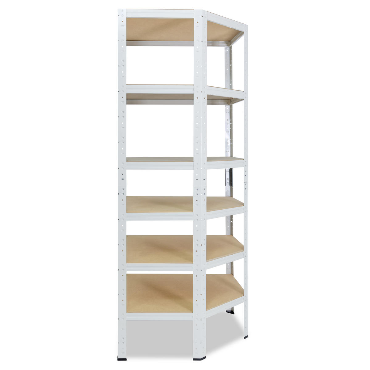 ECKREGAL HOME 180x70x45 cm in weiß mit 6 Böden und 145 kg Traglast pro Boden - Creme, Metall (70/180/45cm) - shelfplaza