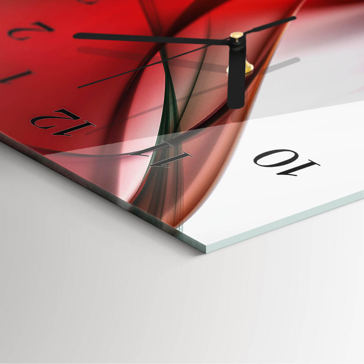 WANDUHR 60x30 cm - Strand Meer - Rot, Glas (30/60/0.4cm) - TULUP