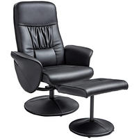 RELAXSESSEL DE-07507 mit Fußhocker, höhenverstellbar und neigbar Schwarz - Schwarz, Metall (76/101/81cm) - ComfortXL
