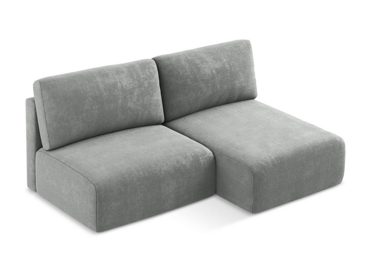 ECKSOFA mit Schlaffunktion rechts Chenille Stoff Grau - Blau/Schwarz, Kunststoff/Textil (210/149cm) - Makamii