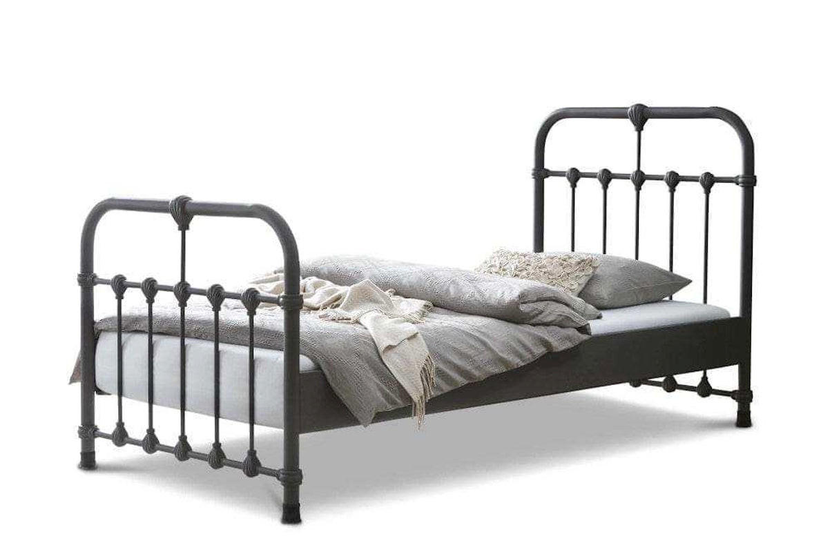 METALLBETT Erma 90x200 cm / anthrazit - Anthrazit, Metall (90/200cm) - BED BOX