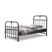METALLBETT Erma 90x200 cm / anthrazit - Anthrazit, Metall (90/200cm) - BED BOX