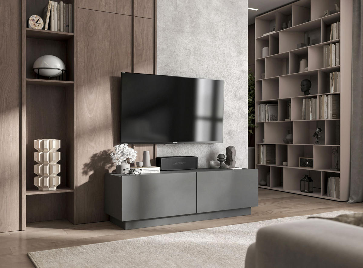 TV-SCHRANK Enjoy Graphit matt Loft 120 cm - Grau, Holzwerkstoff (120/37/35cm) - Meble Lindner