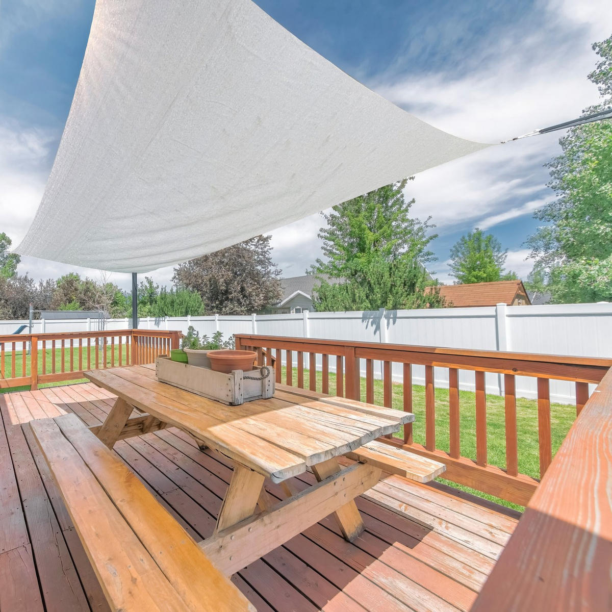 SONNENSEGEL mit UV Schutz, 4x3m - Grau, Textil (400/300cm) - Outtec