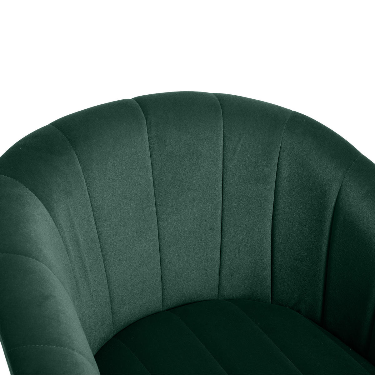 SESSEL Noa aus kieferngrünem Samt und goldenen Beinen - Goldfarben/Grün, Textil/Metall (64.5/76/63cm) - Sicaan