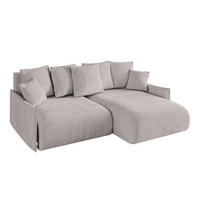 ECKSOFA Ottomane rechts ONESK-L-v1 216x177x72 Hellbraun Velours - Hellbraun, Holzwerkstoff/Kunststoff (177/216cm) - ALTDECOR