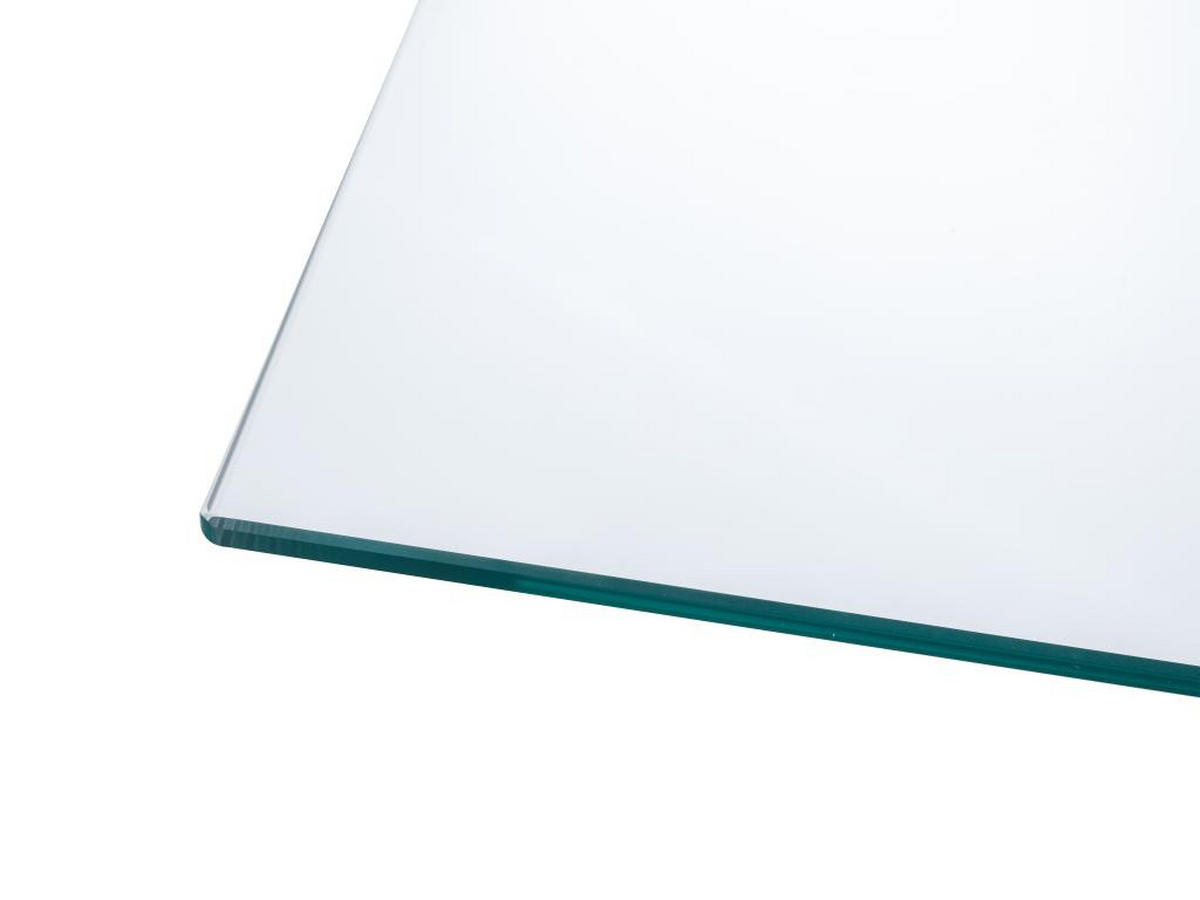 COUCHTISCH - Sicherheitsglas & Goldfarbenes Metall - Transparent - COSIMA - Goldfarben, Glas (120/60/45cm) - Vente-Unique