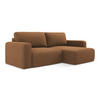 ECKSOFA mit Schlaffunktion rechts Strukturstoff Stoff Orange - Beige/Terra cotta, Kunststoff/Textil (244/149cm) - Makamii